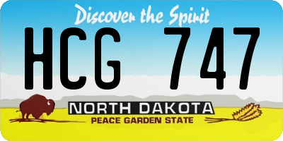 ND license plate HCG747