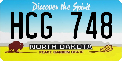 ND license plate HCG748