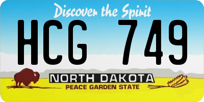 ND license plate HCG749