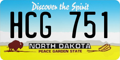 ND license plate HCG751