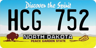 ND license plate HCG752