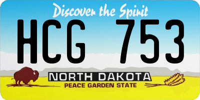 ND license plate HCG753