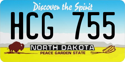 ND license plate HCG755