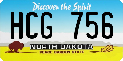 ND license plate HCG756