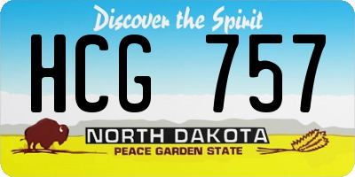 ND license plate HCG757