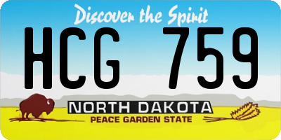 ND license plate HCG759