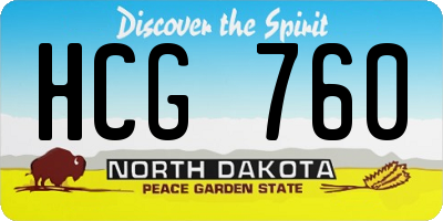 ND license plate HCG760