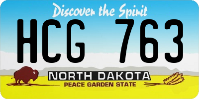 ND license plate HCG763