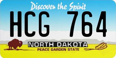 ND license plate HCG764