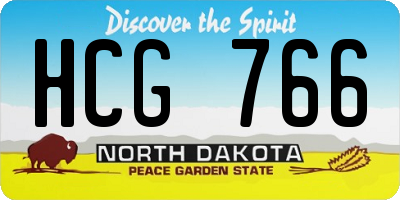 ND license plate HCG766