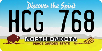 ND license plate HCG768