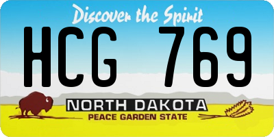 ND license plate HCG769