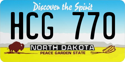 ND license plate HCG770