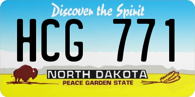 ND license plate HCG771