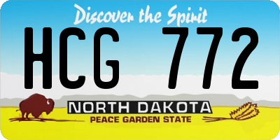 ND license plate HCG772