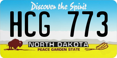 ND license plate HCG773