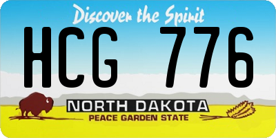 ND license plate HCG776