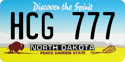 ND license plate HCG777