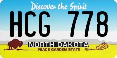 ND license plate HCG778