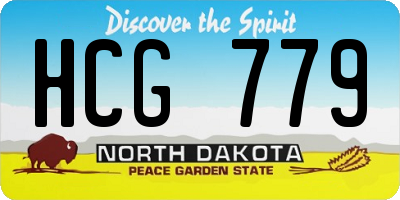 ND license plate HCG779