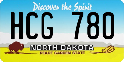 ND license plate HCG780