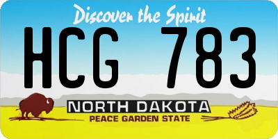 ND license plate HCG783
