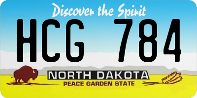 ND license plate HCG784