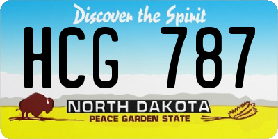 ND license plate HCG787