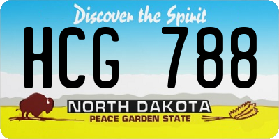 ND license plate HCG788