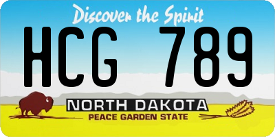 ND license plate HCG789