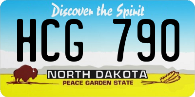 ND license plate HCG790