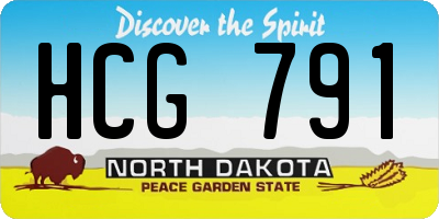 ND license plate HCG791