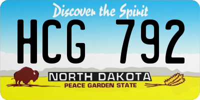 ND license plate HCG792