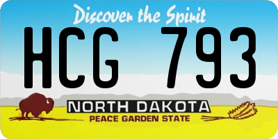 ND license plate HCG793