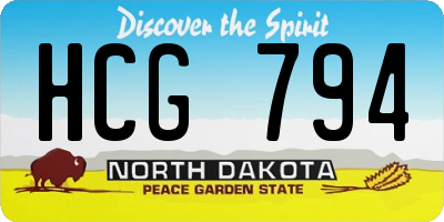 ND license plate HCG794