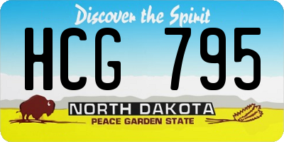 ND license plate HCG795