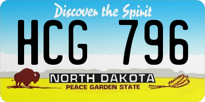 ND license plate HCG796