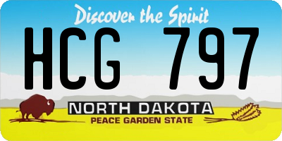 ND license plate HCG797