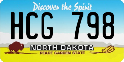 ND license plate HCG798