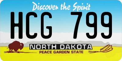 ND license plate HCG799