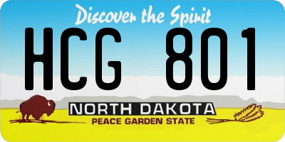 ND license plate HCG801