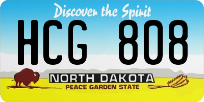 ND license plate HCG808