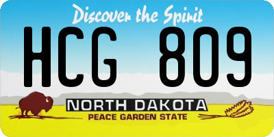 ND license plate HCG809
