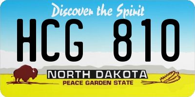 ND license plate HCG810