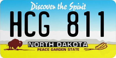 ND license plate HCG811