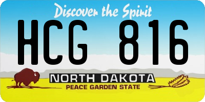 ND license plate HCG816