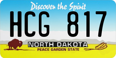 ND license plate HCG817