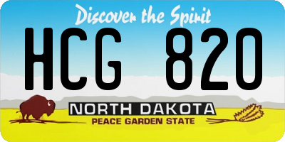 ND license plate HCG820