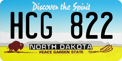ND license plate HCG822