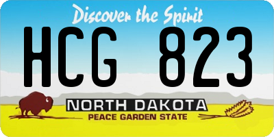 ND license plate HCG823